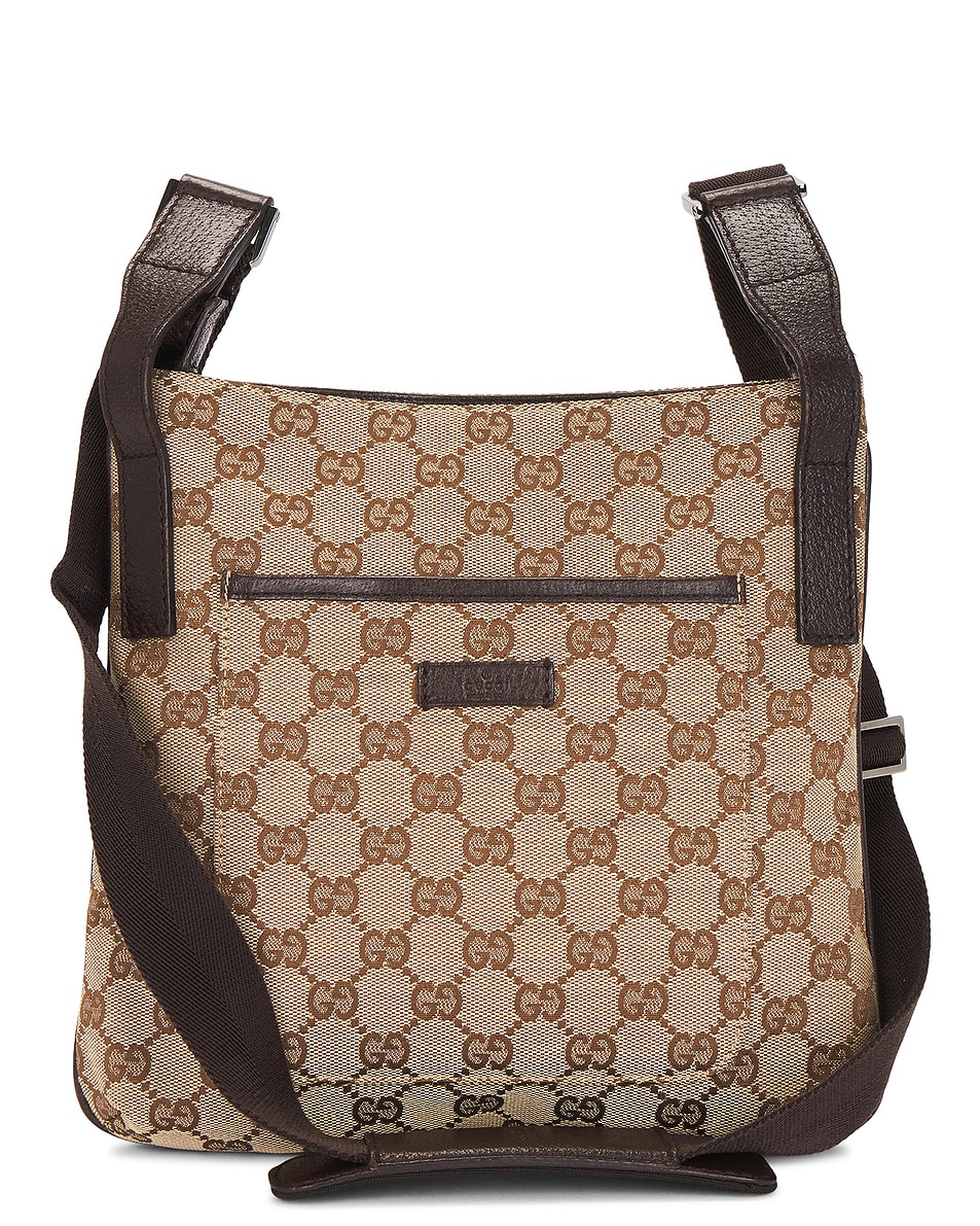 Image 1 of FWRD Renew Gucci GG Messenger Bag in Beige