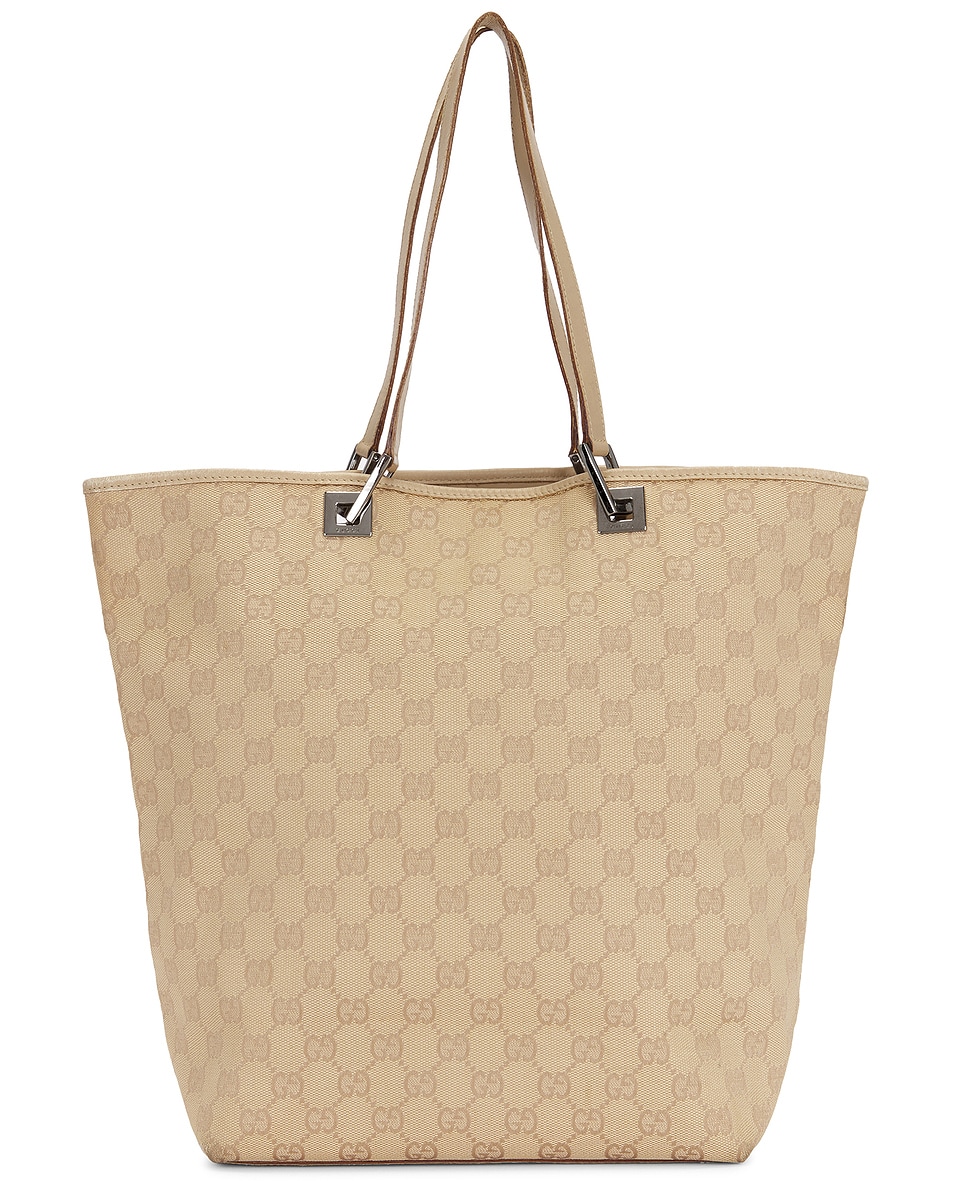 Image 1 of FWRD Renew Gucci Bucket Tote Bag in Beige