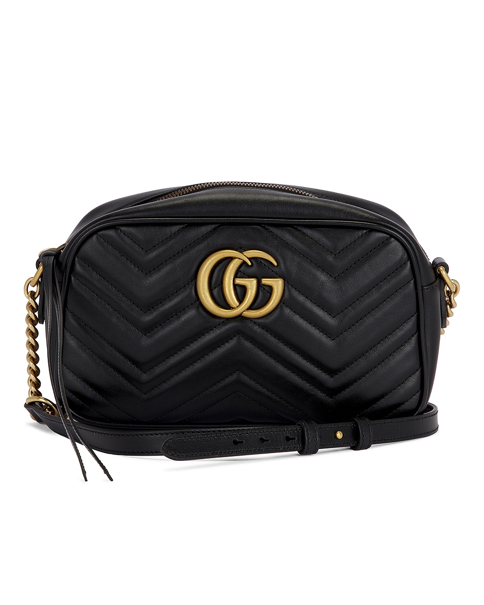 Image 1 of FWRD Renew Gucci GG Marmont Shoulder Bag in Black