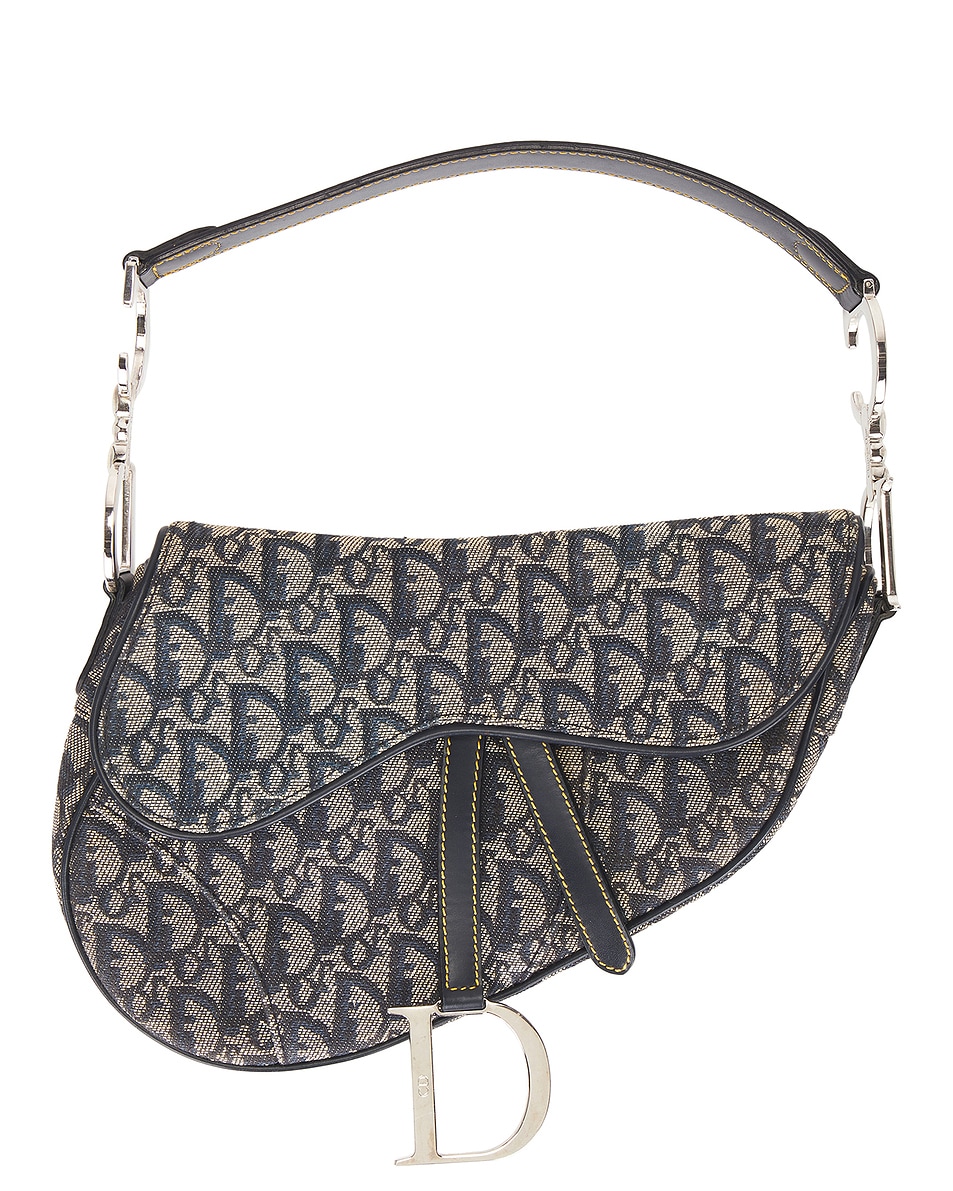 Image 1 of FWRD Renew Dior Trotter Saddle Bag in Navy