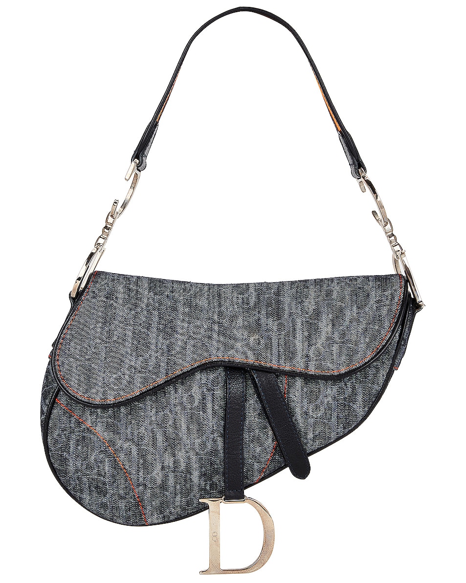 Image 1 of FWRD Renew Dior Flight Saddle Shoulder Bag in Dark Grey