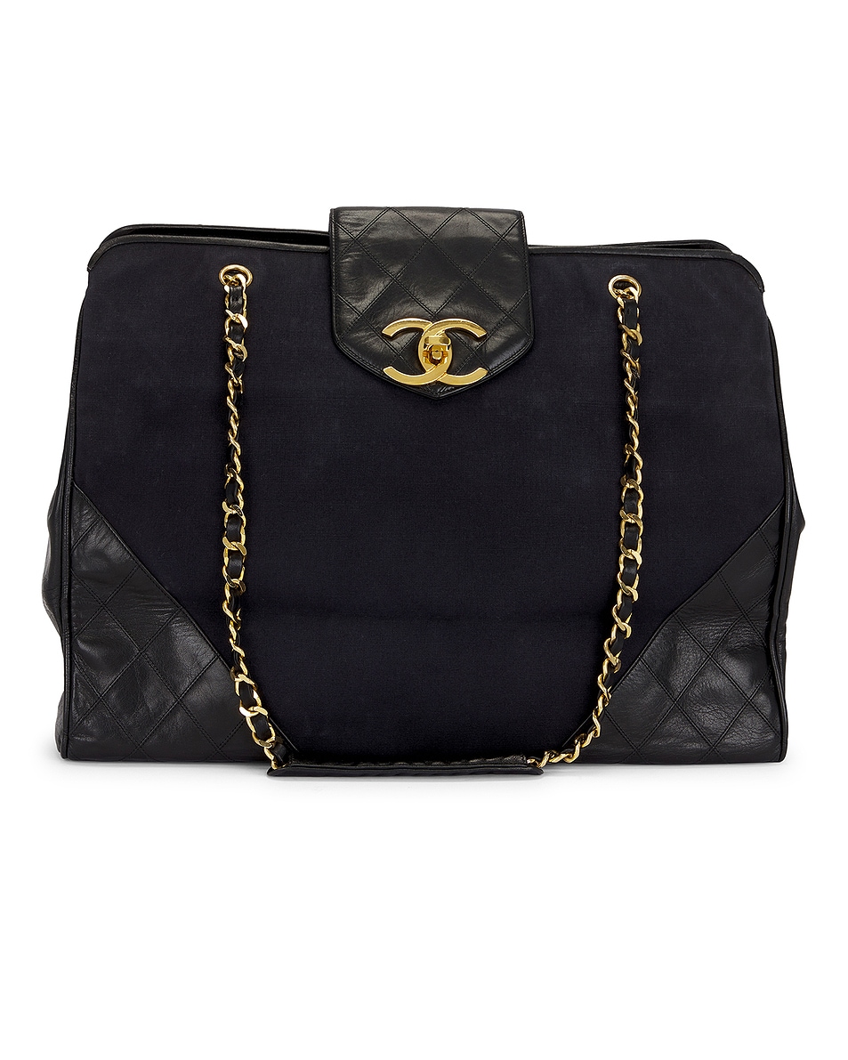Image 1 of FWRD Renew Chanel Supermodel Tote Bag in Black