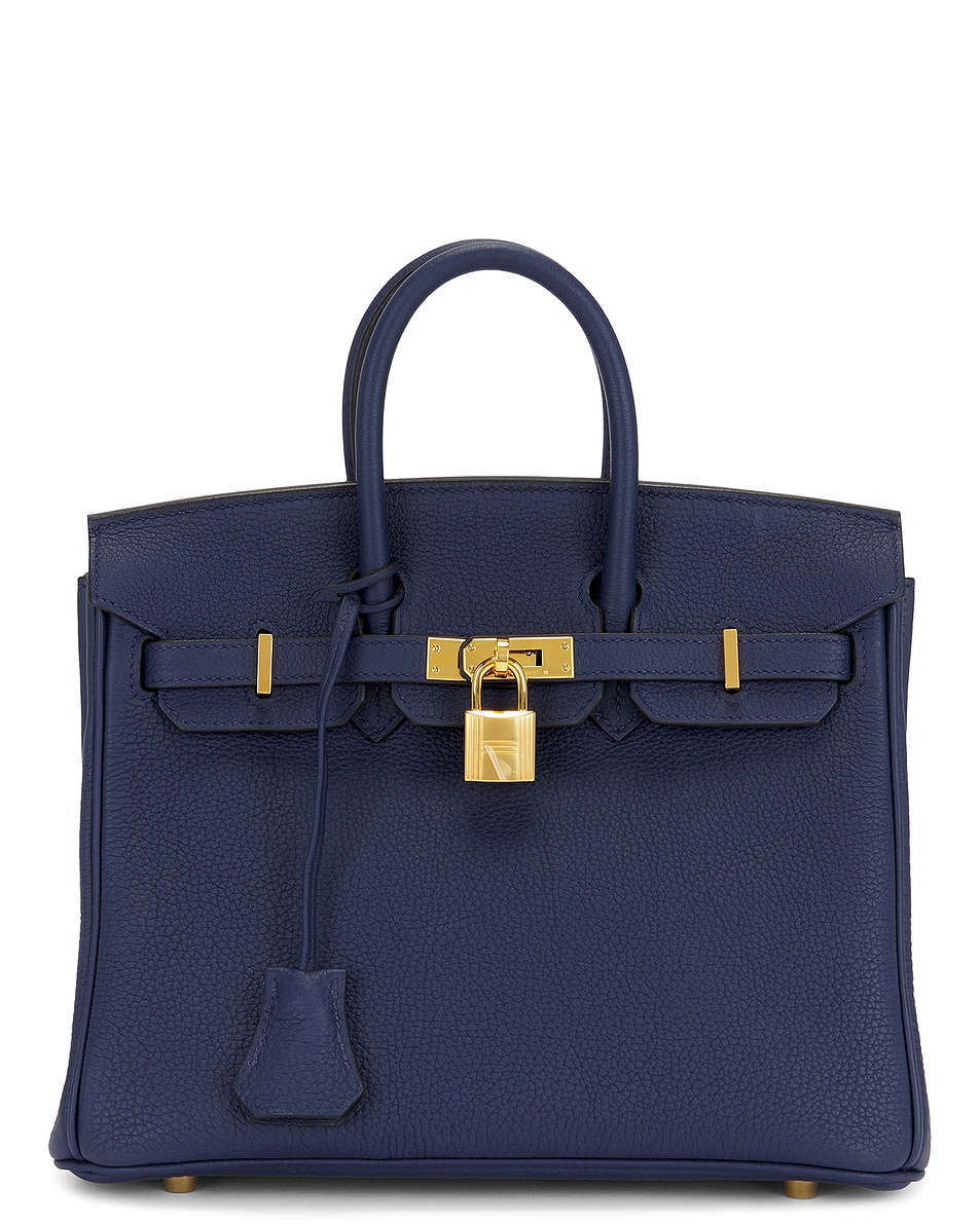 Image 1 of FWRD Renew Hermes Togo Birkin 25 Handbag in Bleu Navy