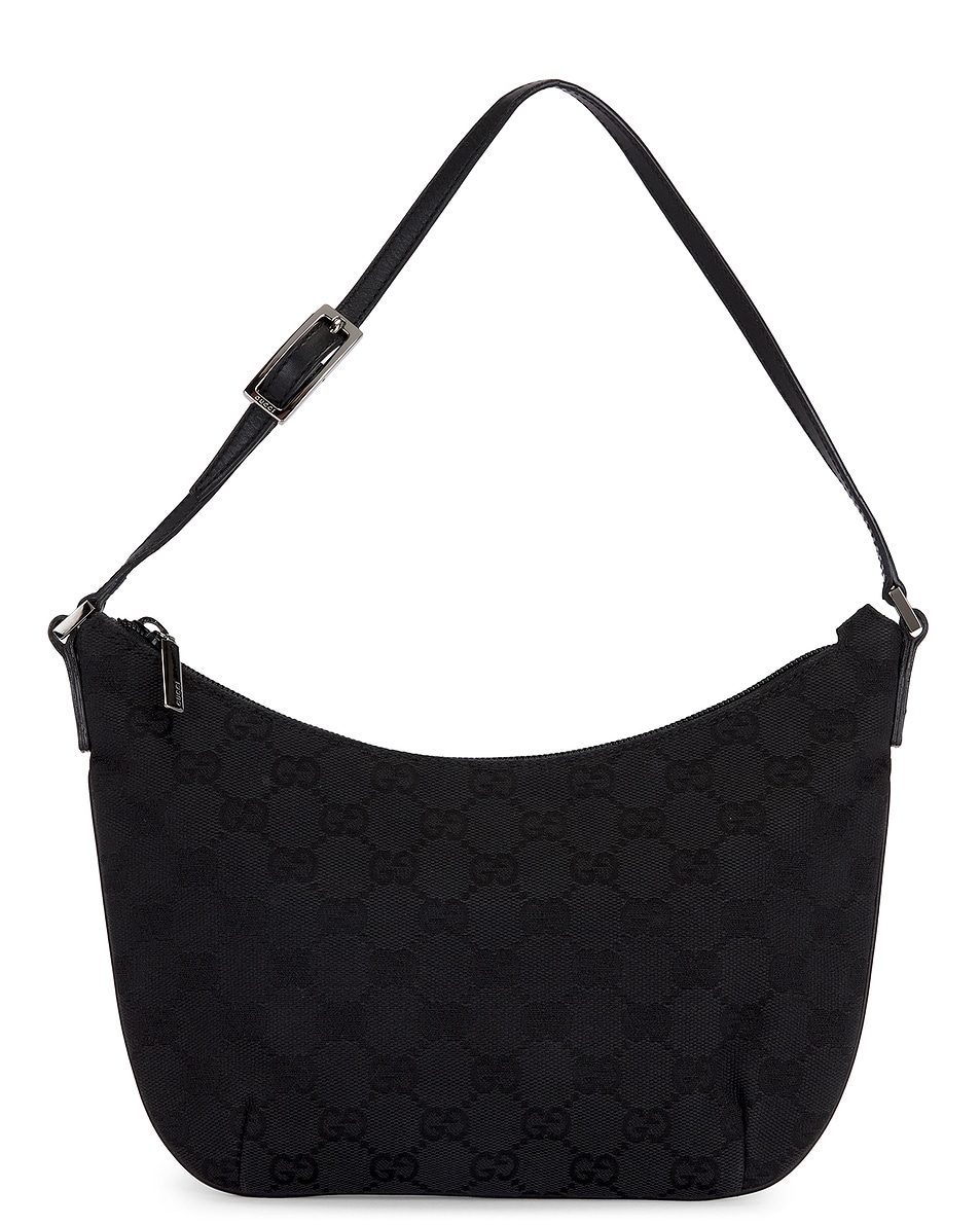 Image 1 of FWRD Renew Gucci Half Moon Shoulder Bag in Black