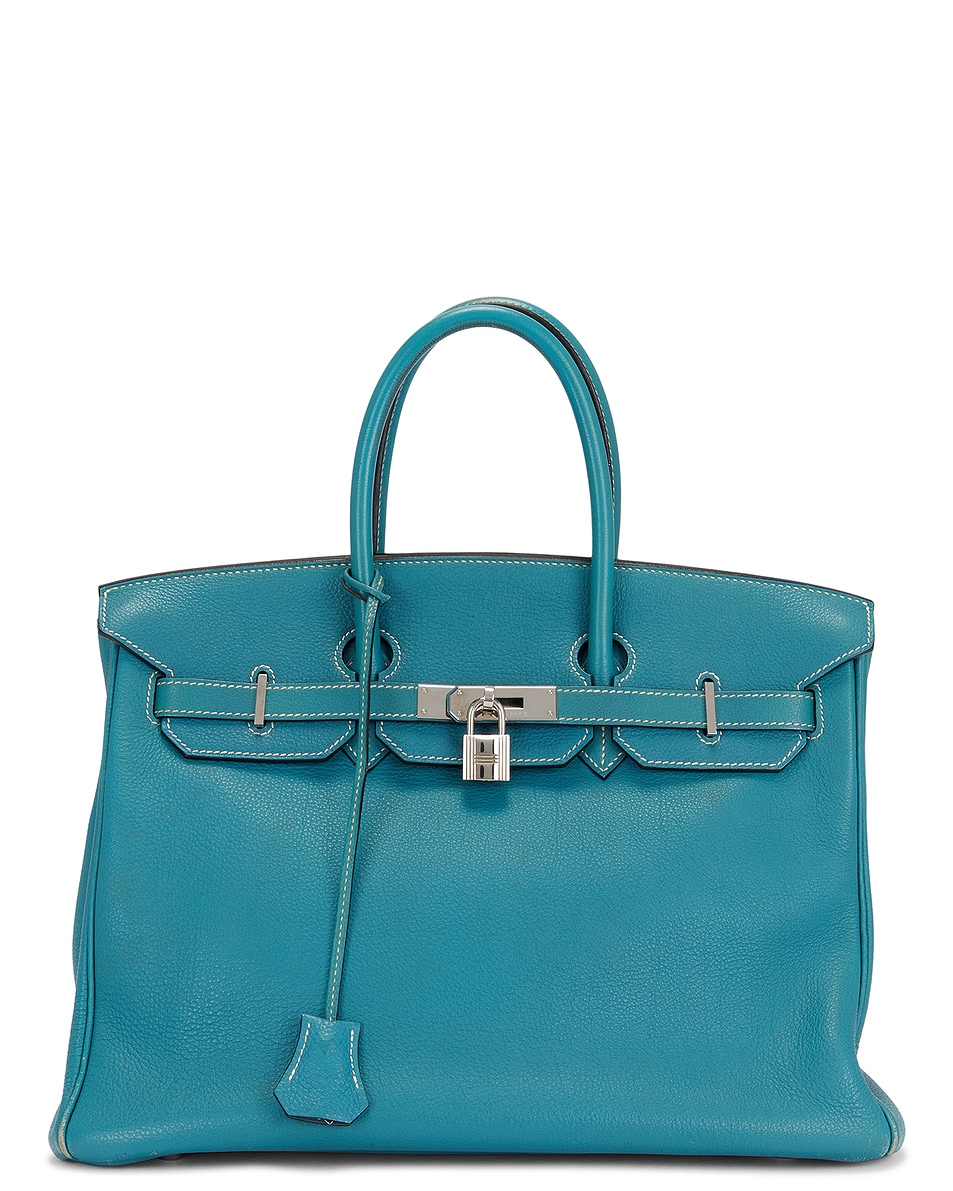 Image 1 of FWRD Renew Hermes Togo Birkin 35 Handbag in Bleu Jean