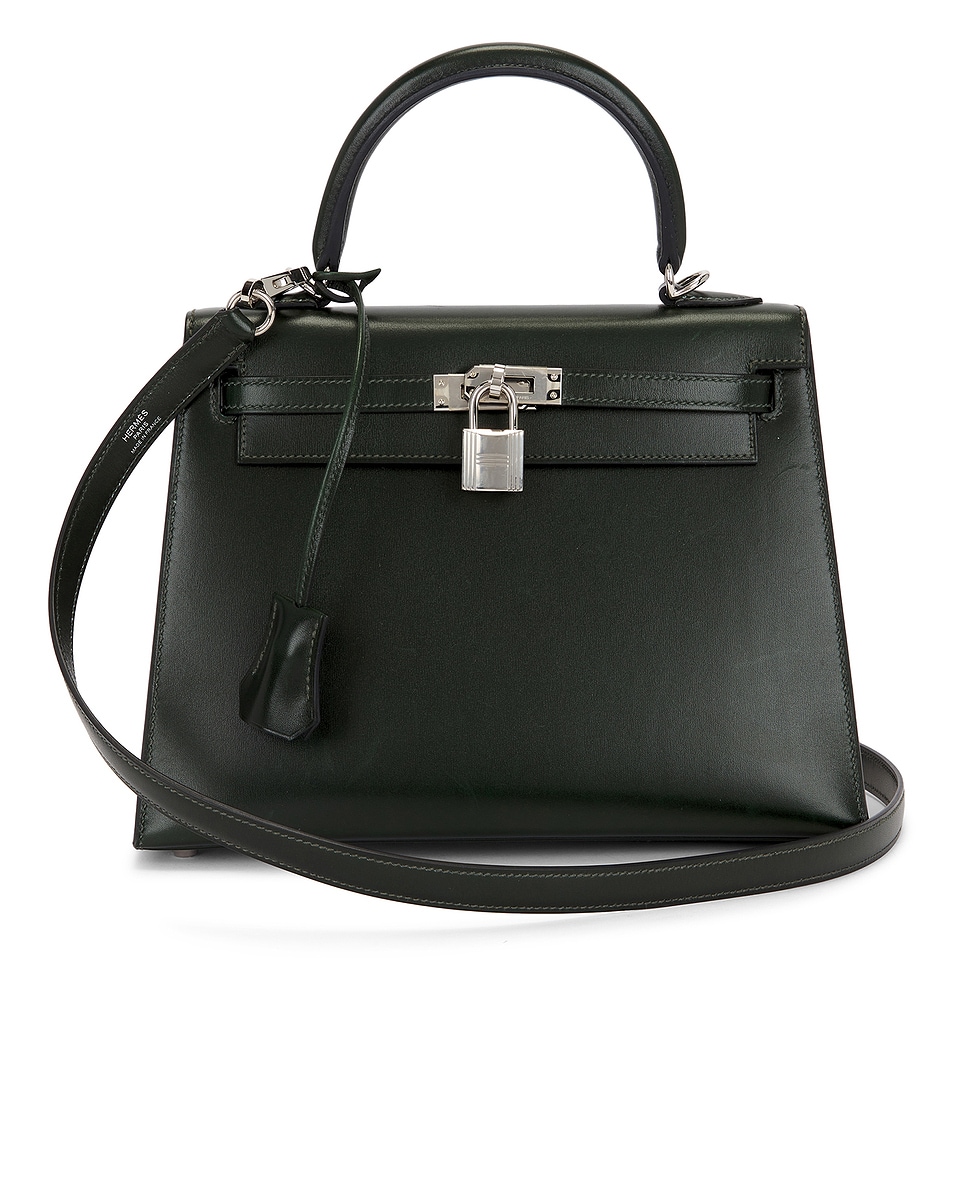 Image 1 of FWRD Renew Hermes Box Kelly 25 Sellier Handbag in Noir