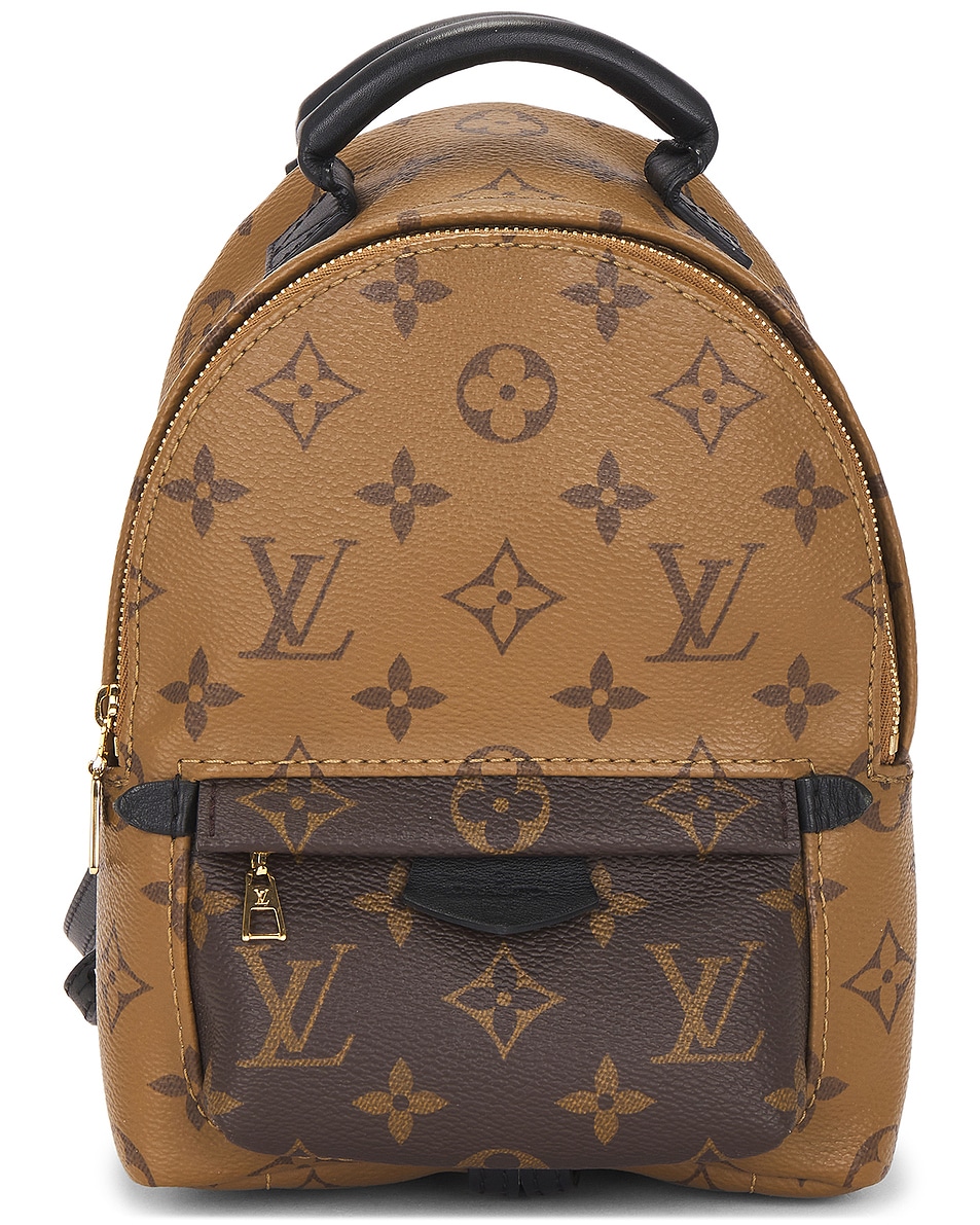 Image 1 of FWRD Renew Louis Vuitton Monogram Palm Springs NM Mini Backpack in Beige