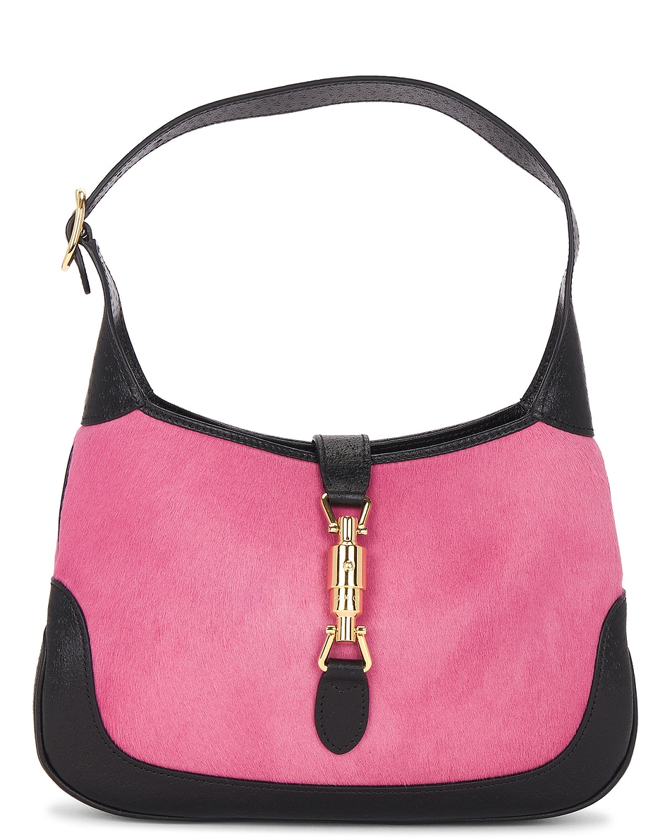 Image 1 of FWRD Renew Gucci Calf Hair Mini Jackie 1961 Hobo Bag in Pink