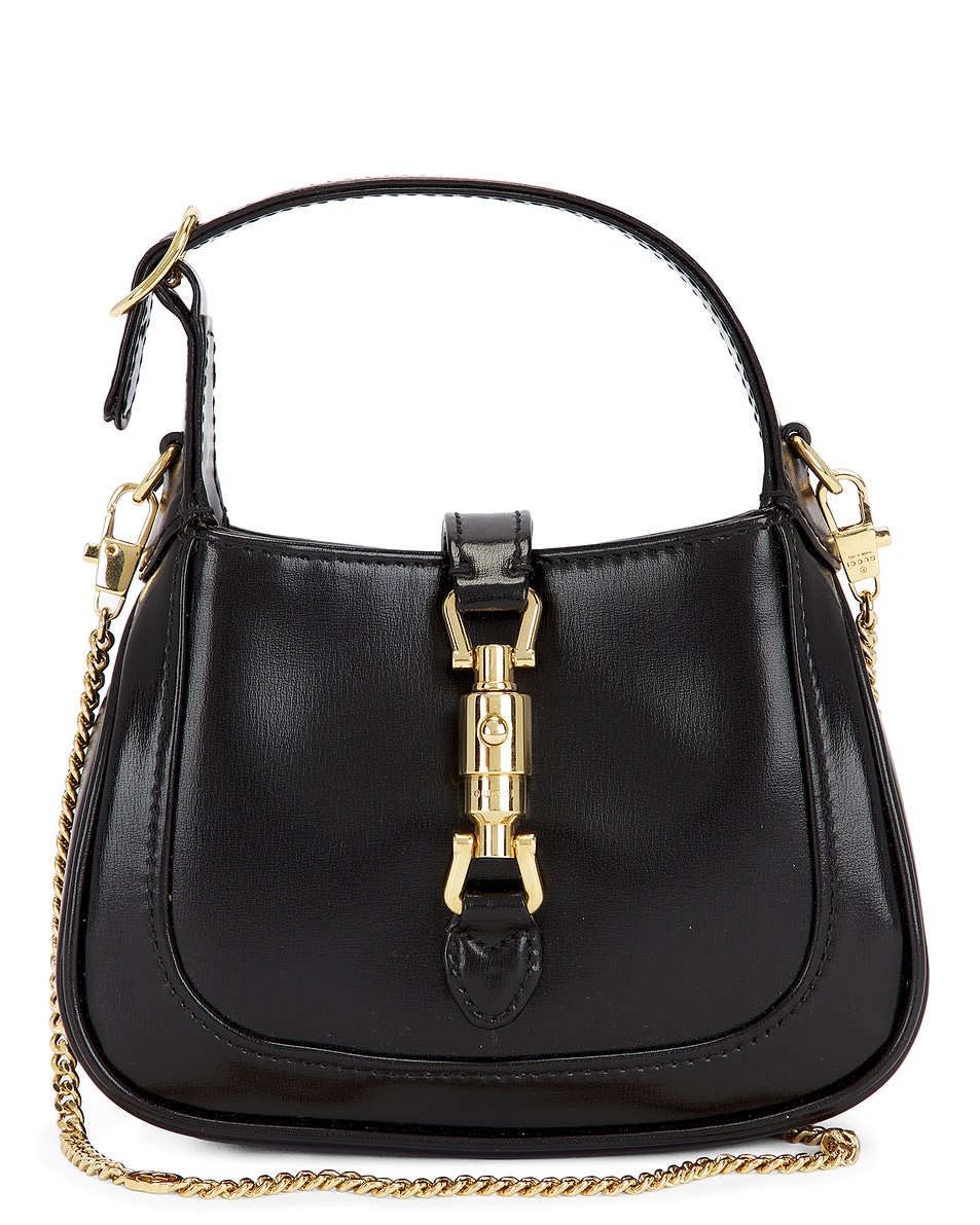 Image 1 of FWRD Renew Gucci Super Mini Jackie 1961 Hobo Bag in Black