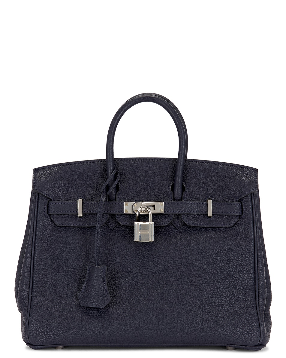 Image 1 of FWRD Renew Hermes Togo Birkin 25 Handbag in Bleu Encre