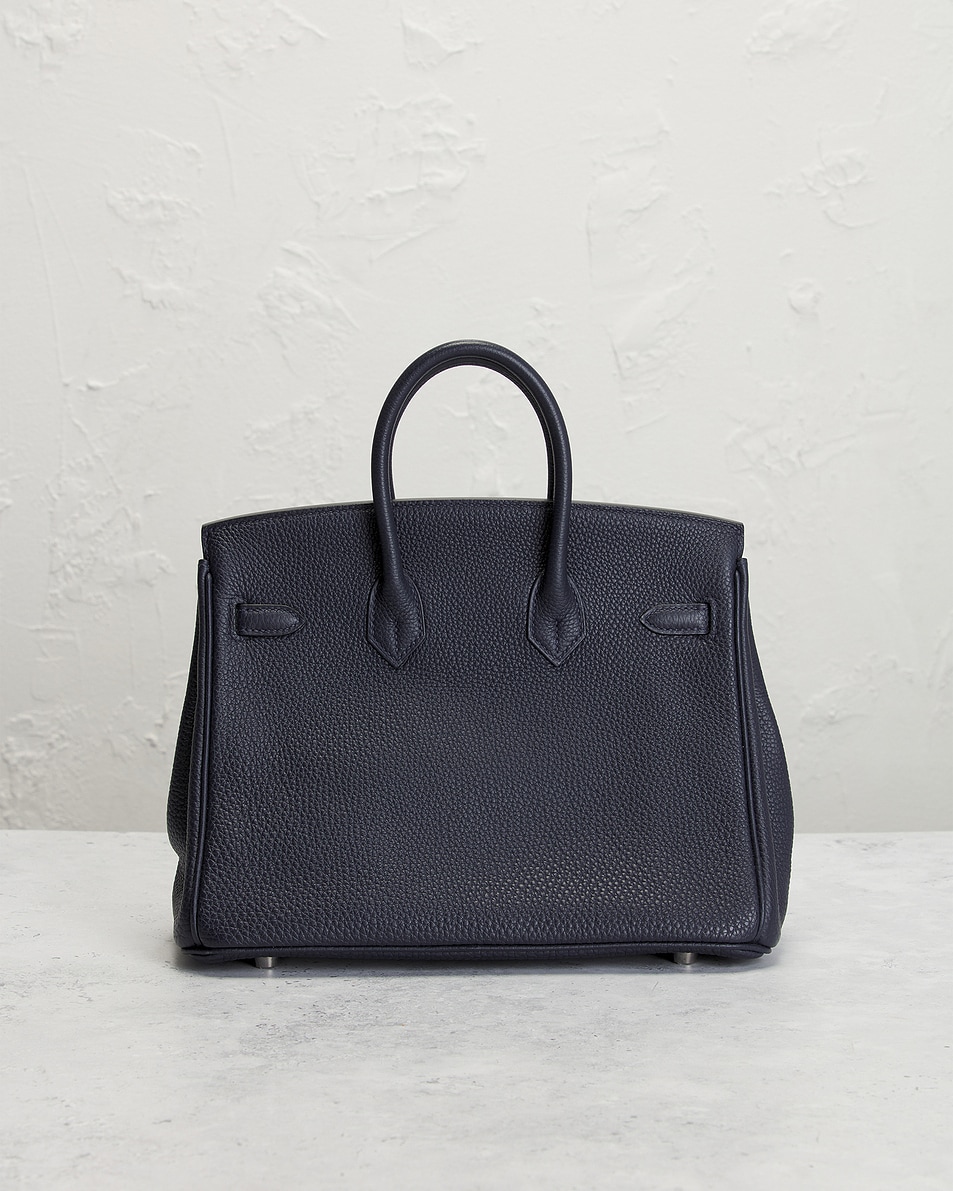Image 3 of FWRD Renew Hermes Togo Birkin 25 Handbag in Bleu Encre