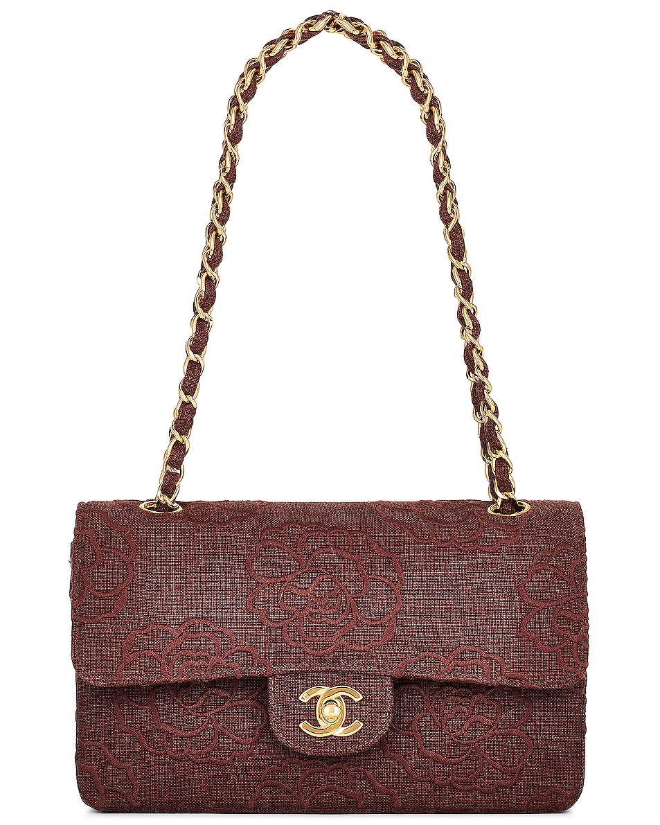 Image 1 of FWRD Renew Chanel Camellia Shoulder Bag in Burgundy