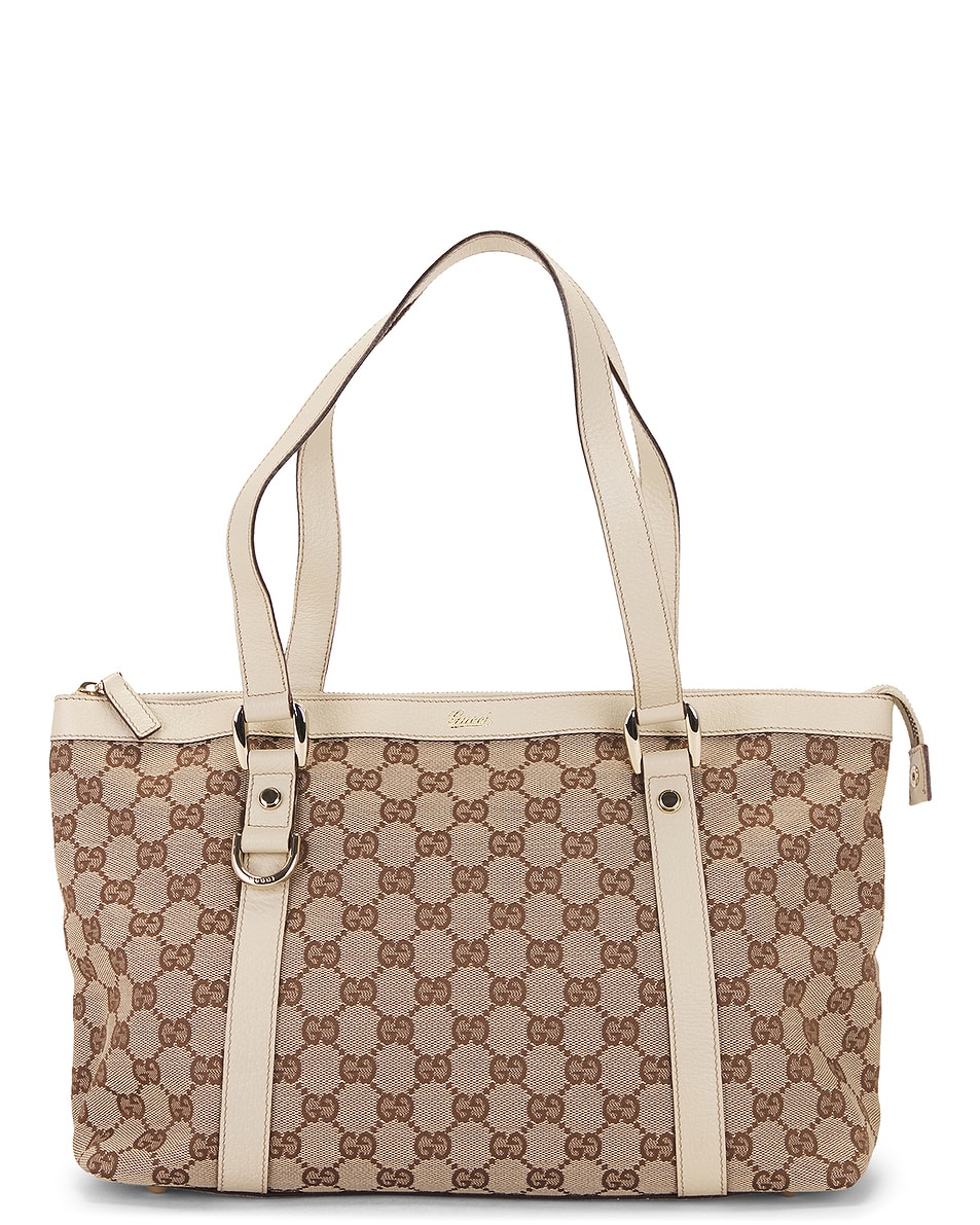 Image 1 of FWRD Renew Gucci Abbey Tote Bag in Beige