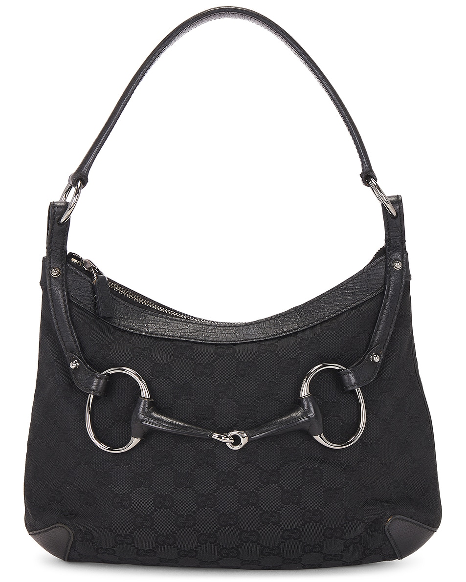Image 1 of FWRD Renew Gucci Horsebit Hobo Bag in Black