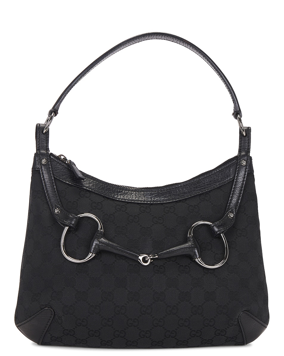 Image 1 of FWRD Renew Gucci Hasler Hobo Bag in Black