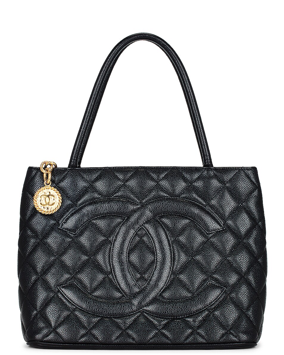 Image 1 of FWRD Renew Chanel Medallion Caviar Tote Bag in Black