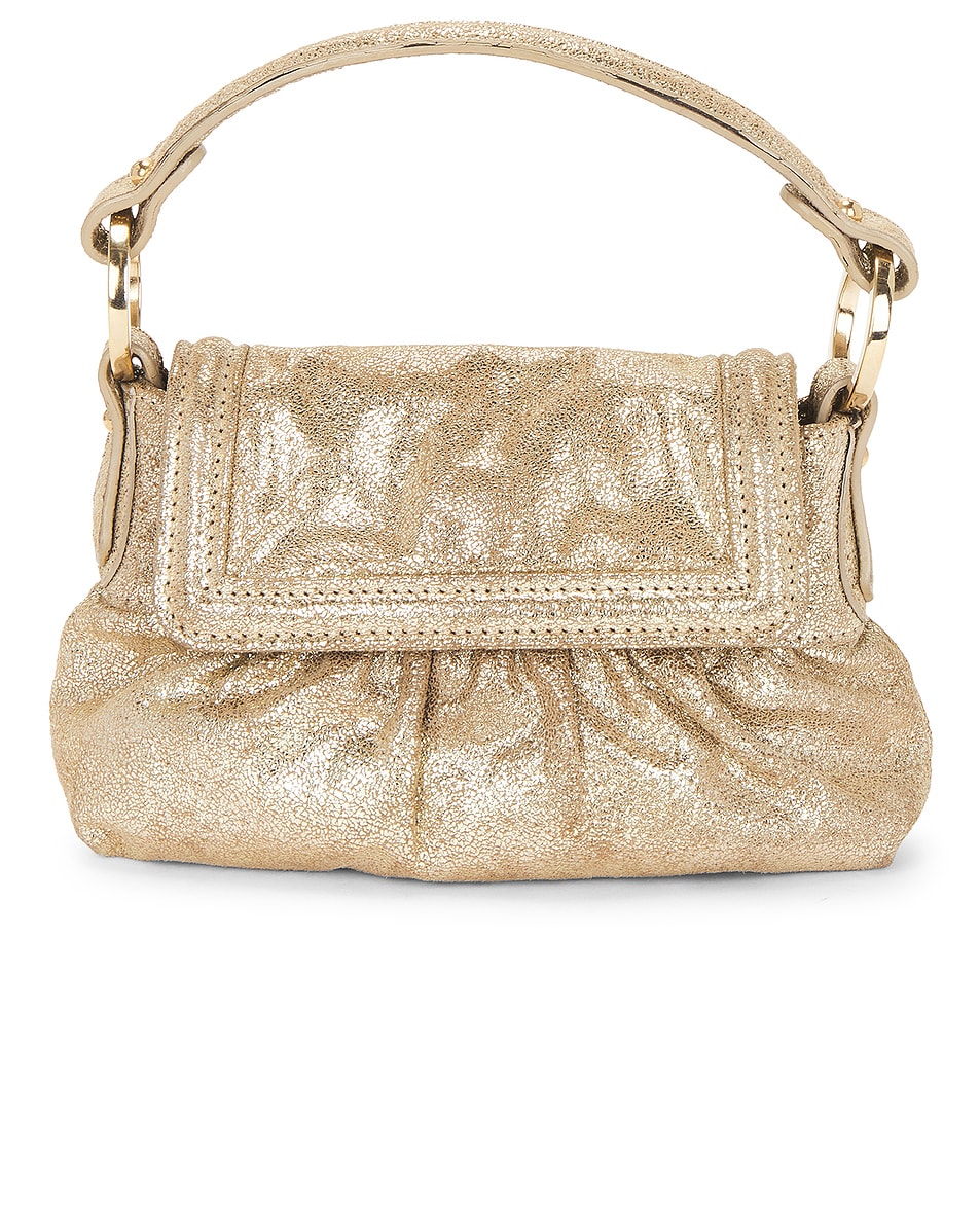 Image 1 of FWRD Renew Fendi Suede Chef Shoulder Bag in Champagne