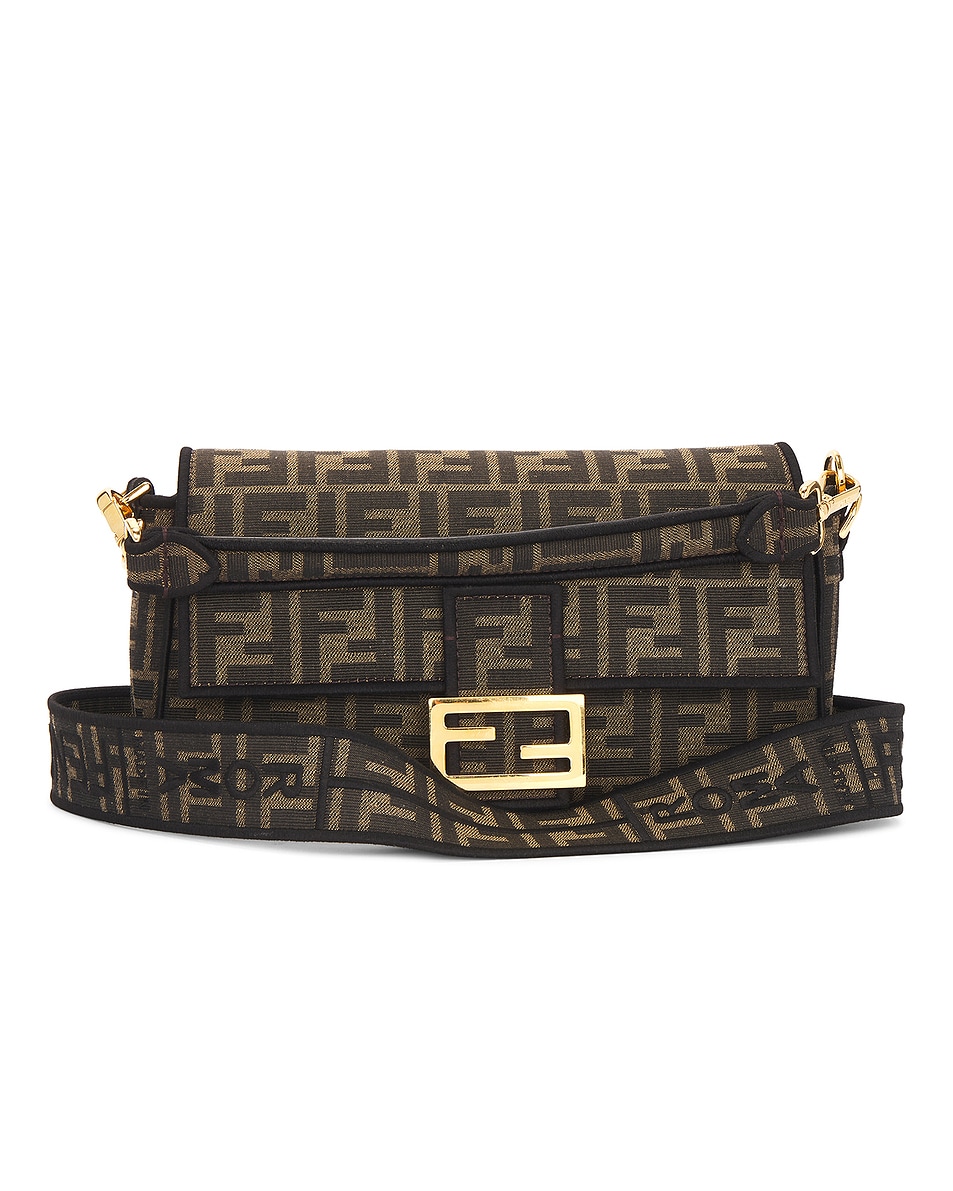 Image 1 of FWRD Renew Fendi Zucca FF 1974 Baguette Shoulder Bag in Brown