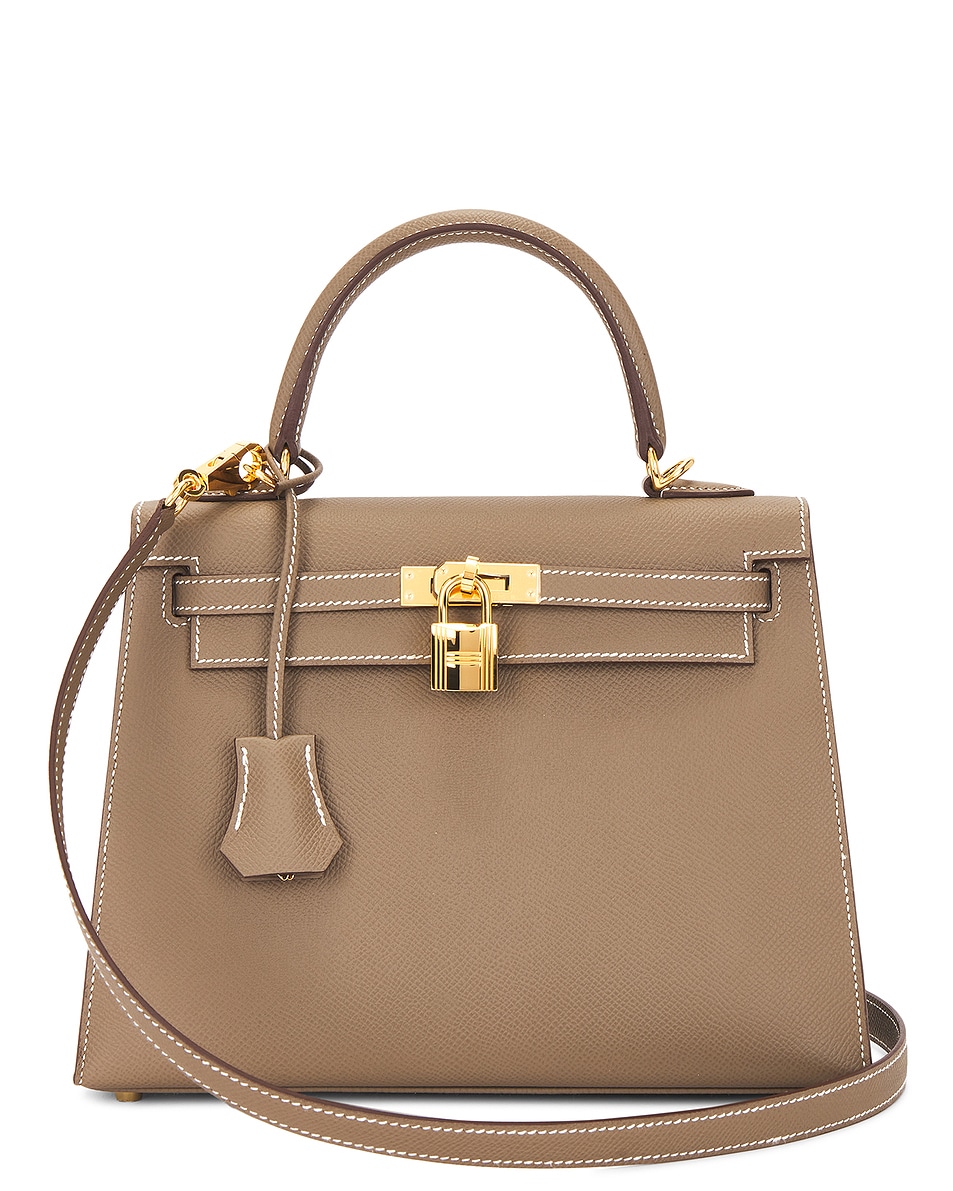 Image 1 of FWRD Renew Hermes Epsom Kelly 25 Handbag in Etoupe