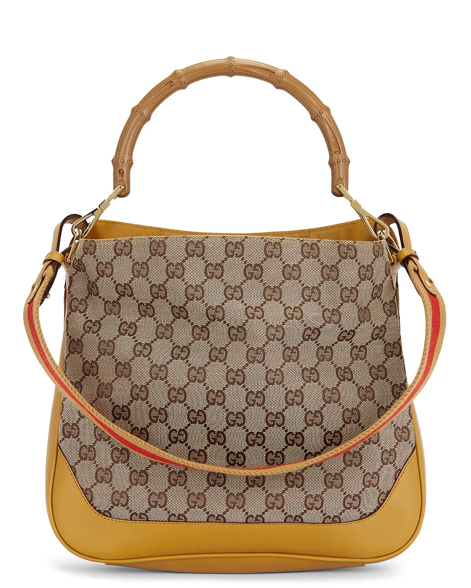 Image 1 of FWRD Renew Gucci Diana Bamboo Hobo Bag in Beige