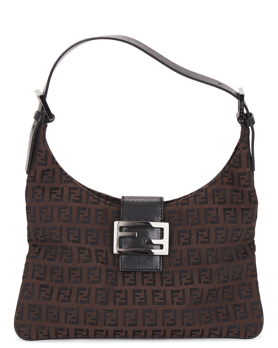 Image 1 of FWRD Renew Fendi Zucca Shoulder Bag in Brown
