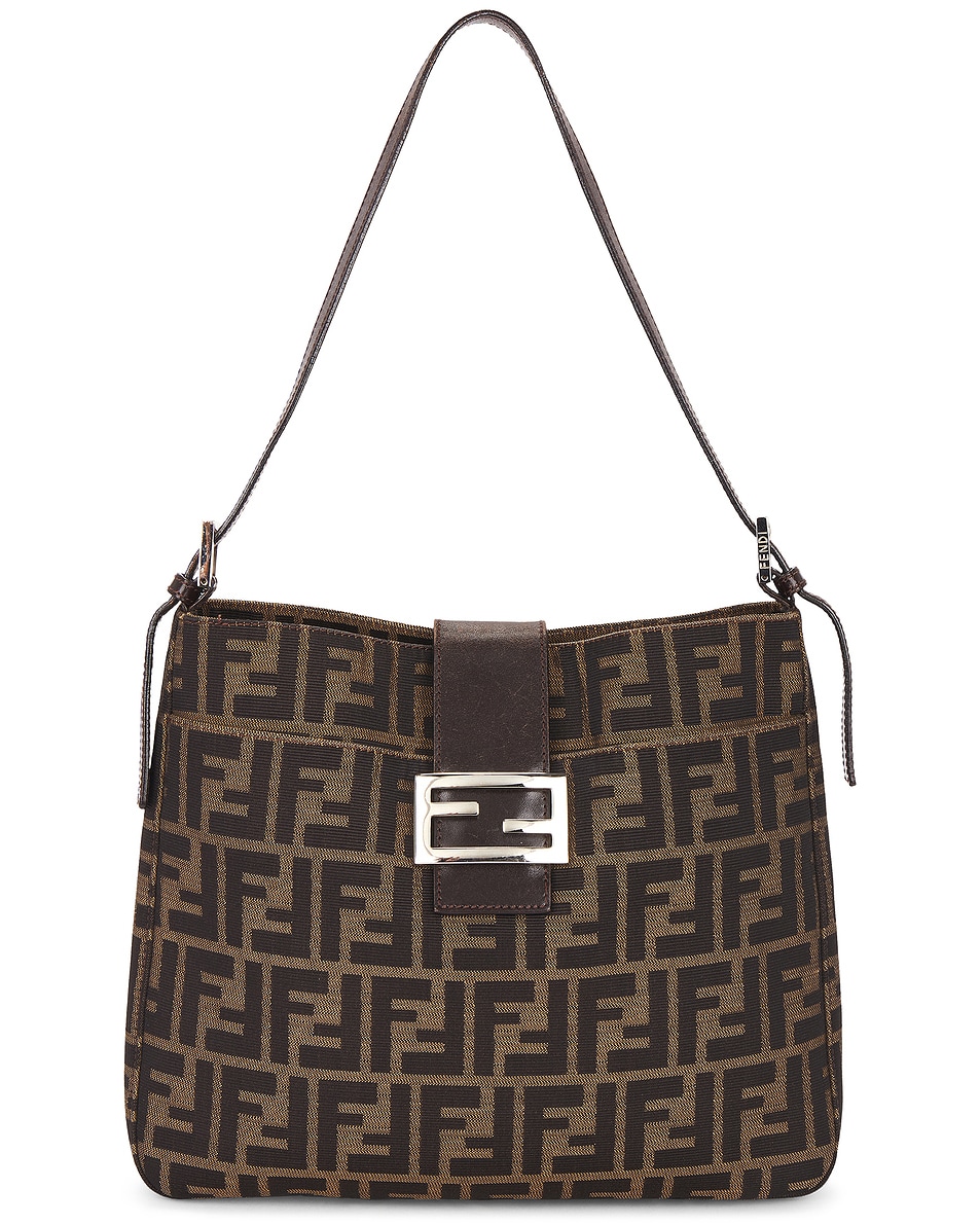 Image 1 of FWRD Renew Fendi Zucca Shoulder Bag in Brown