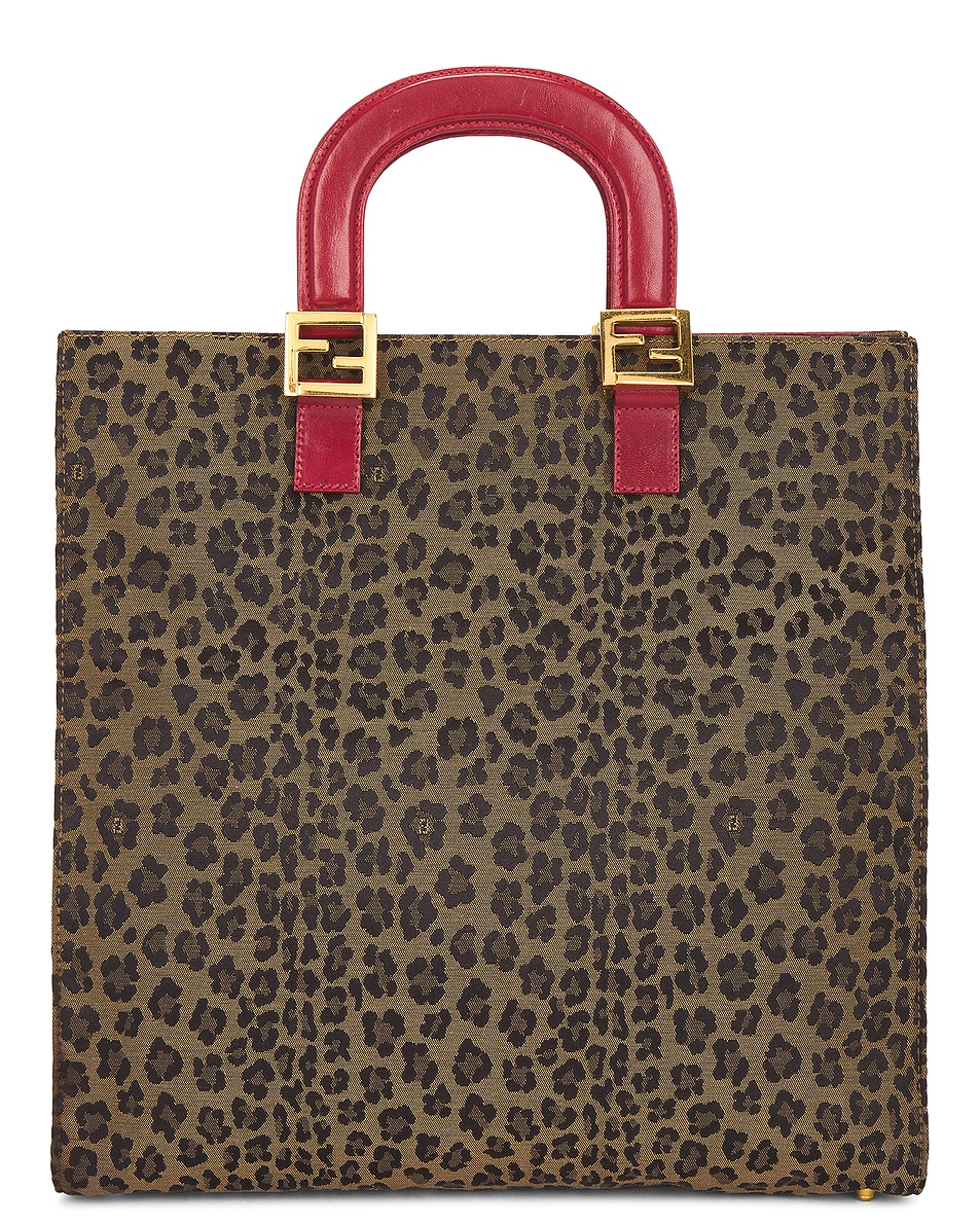 Image 1 of FWRD Renew Fendi Leopard Tote Bag in Brown
