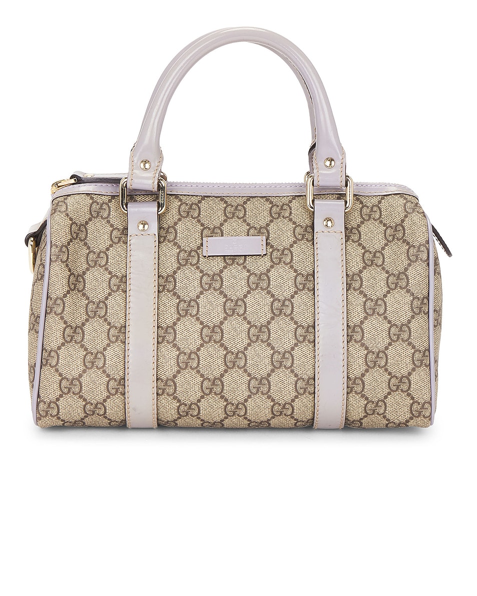 Image 1 of FWRD Renew Gucci GG Supreme Mini Boston Bag in Beige