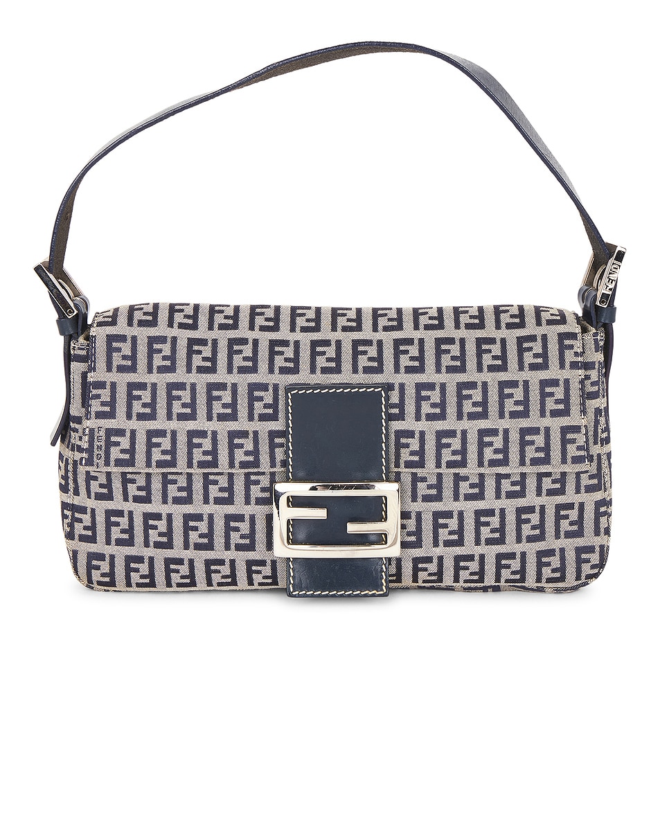 Image 1 of FWRD Renew Fendi Zucca Baguette Shoulder Bag in Blue