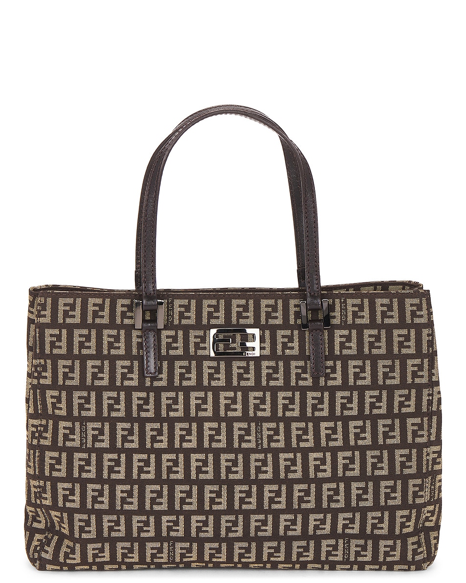 Image 1 of FWRD Renew Fendi Zucchino Tote Bag in Brown