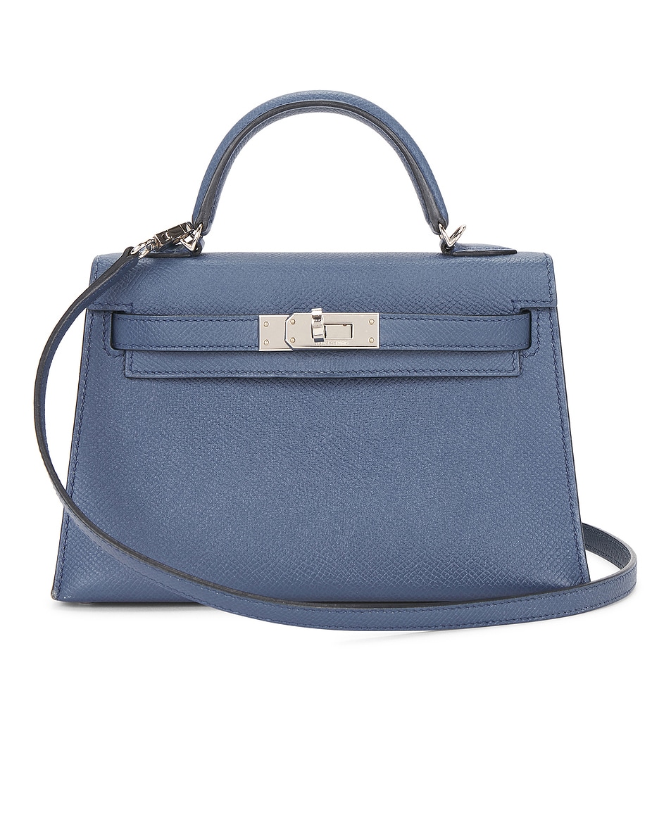 Image 1 of FWRD Renew Hermes Epsom Kelly 20 Sellier Handbag in Bleu Agate