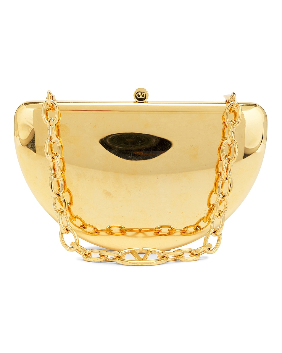 Image 1 of FWRD Renew Valentino Garavani Carry Secrets Clutch Bag in Light Gold