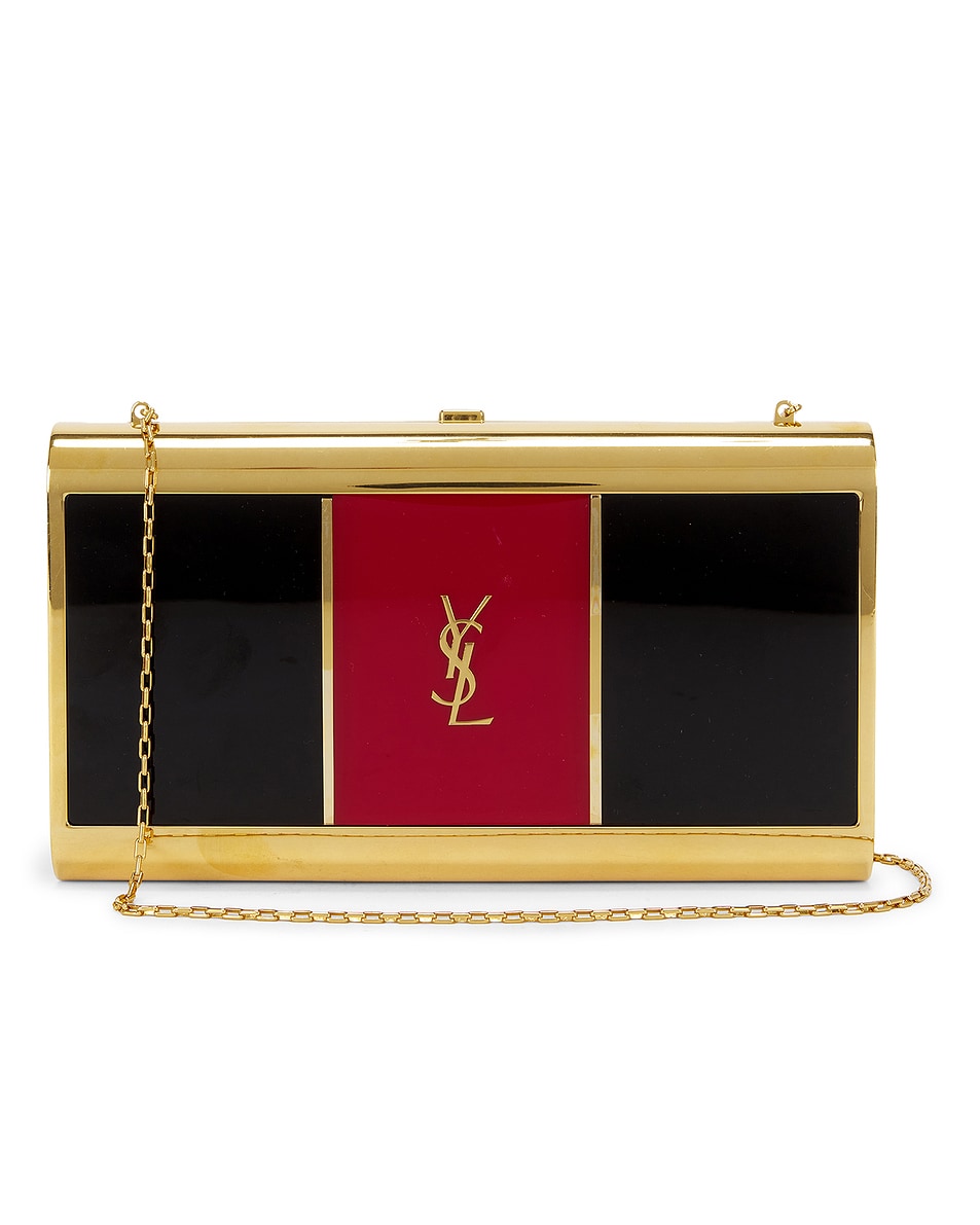 Image 1 of FWRD Renew Saint Laurent Minaudiere Bag in Black & Red