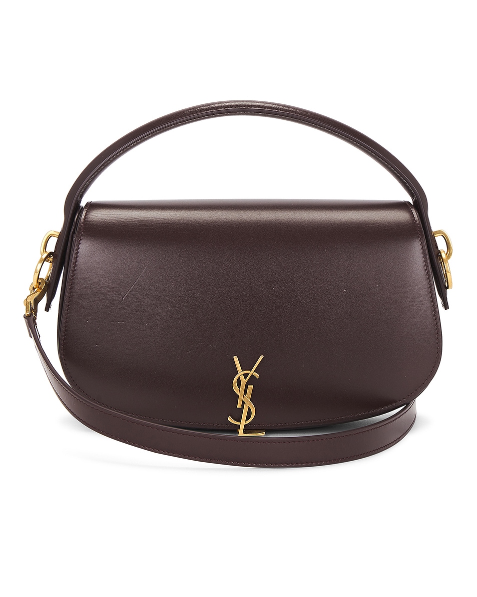 Image 1 of FWRD Renew Saint Laurent Voltaire Shoulder Bag in Dark Currant