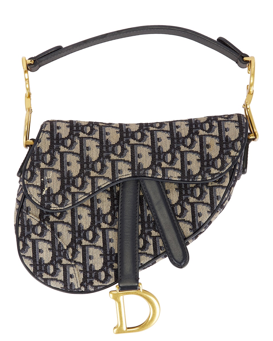 Image 1 of FWRD Renew Dior Trotter Oblique Mini Saddle Bag in Blue