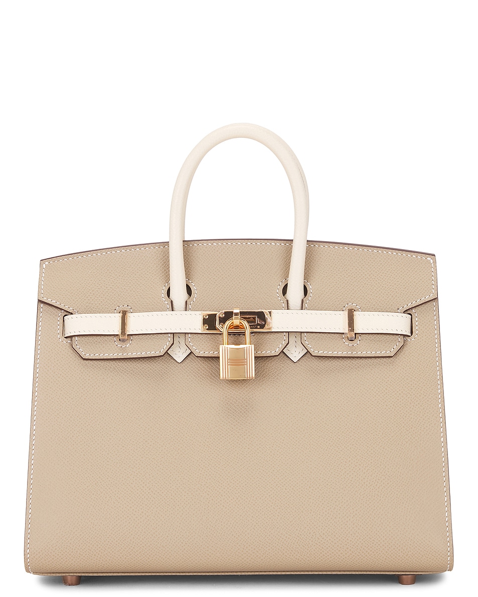 Image 1 of FWRD Renew Hermes Epsom Birkin 25 Sellier Handbag in Trench & Nata