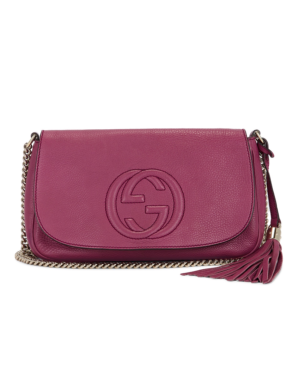 Image 1 of FWRD Renew Gucci Soho Flap Crossbody Bag in Pink
