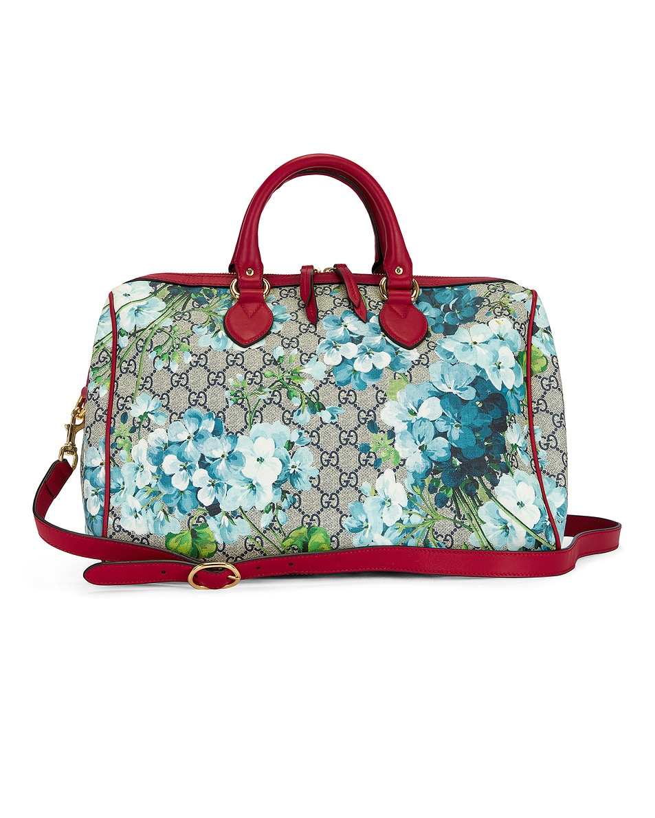 Image 1 of FWRD Renew Gucci GG Blooms Boston Bag in Beige