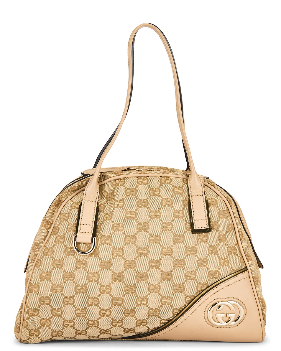 Image 1 of FWRD Renew Gucci New Britt Shoulder Bag in Beige