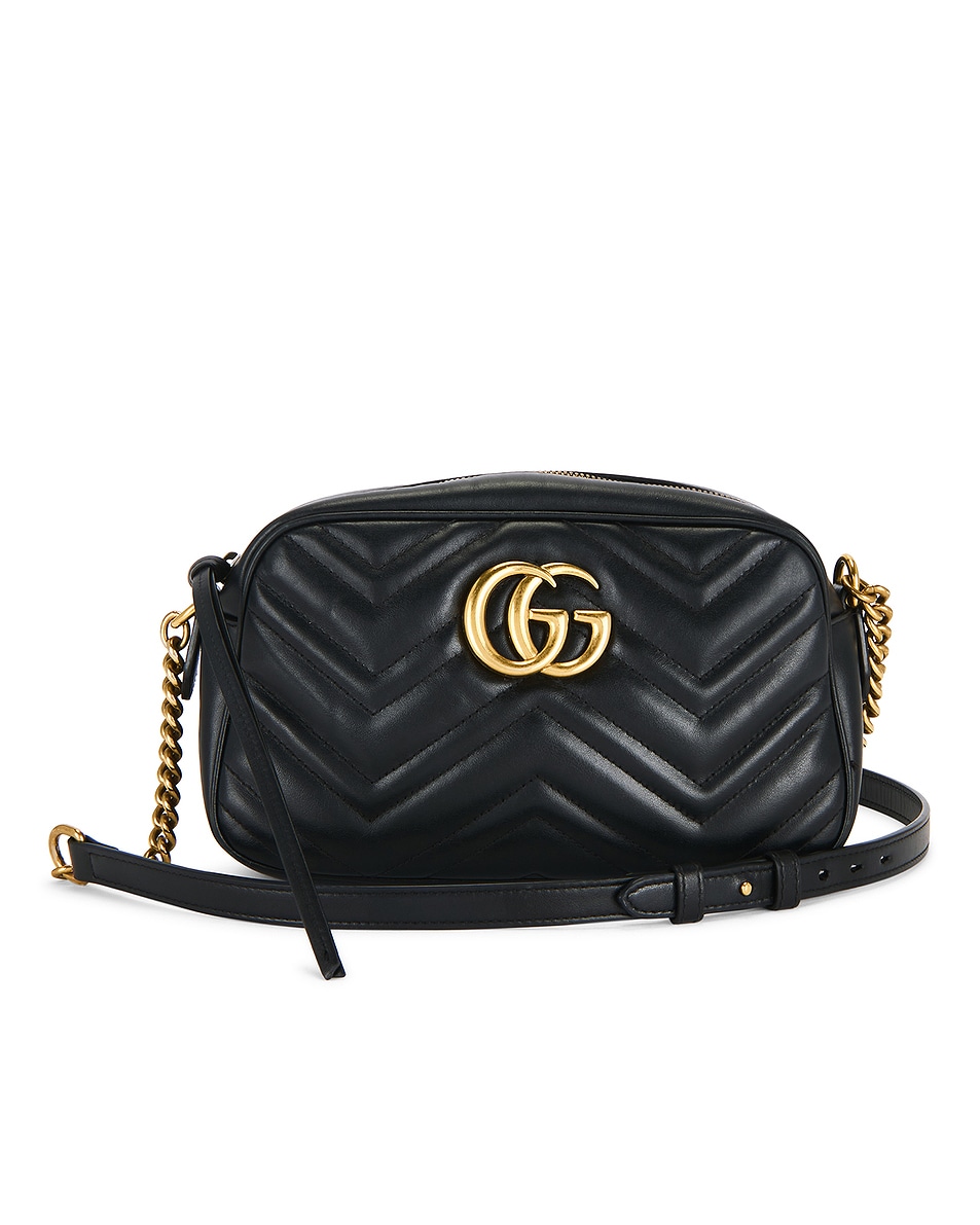 Image 1 of FWRD Renew Gucci GG Marmont Shoulder Bag in Black