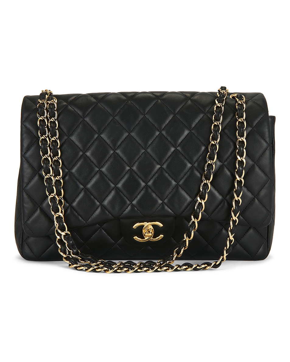 Image 1 of FWRD Renew Chanel Lambskin Jumbo Flap Bag in Black