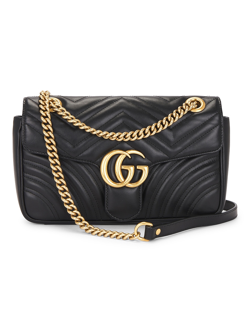 Image 1 of FWRD Renew Gucci GG Marmont Shoulder Bag in Black