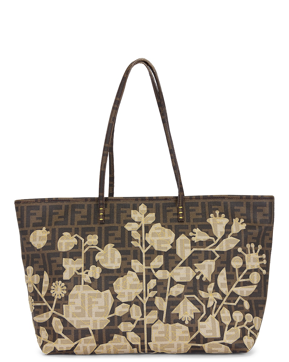Image 1 of FWRD Renew Fendi Zucca Roll Tote Bag in Brown