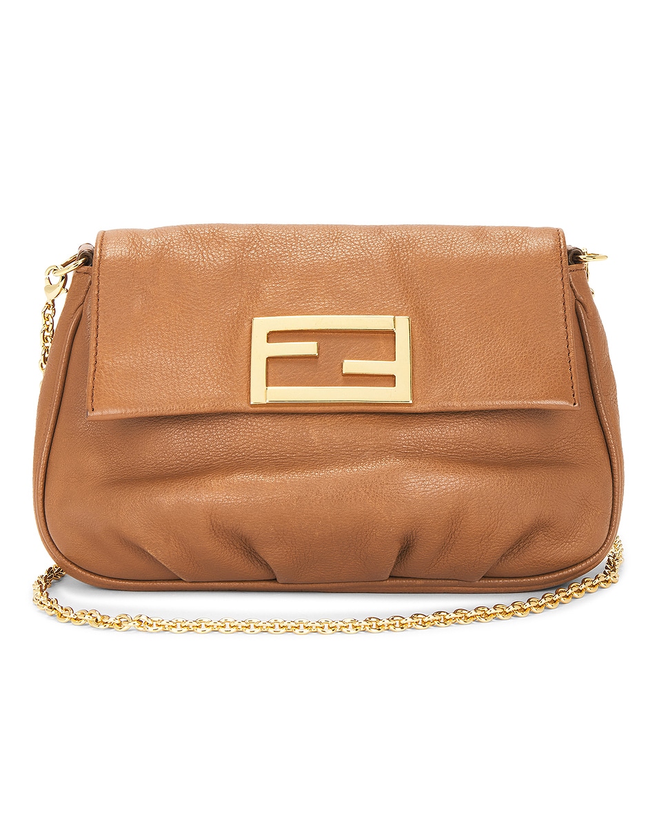 Image 1 of FWRD Renew Fendi Fendista Pochette Shoulder Bag in Beige