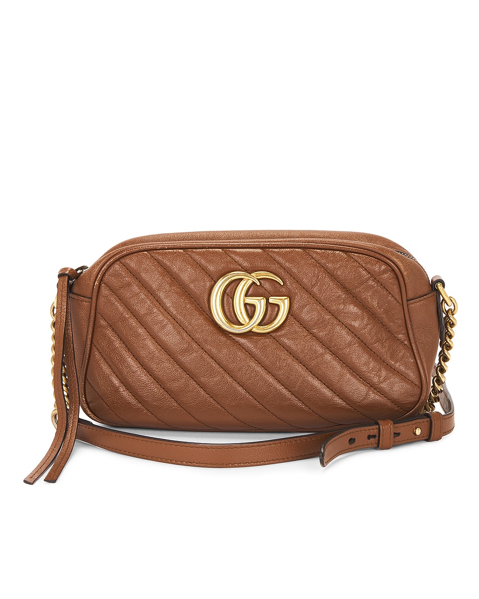 Image 1 of FWRD Renew Gucci GG Marmont Shoulder Bag in Brown