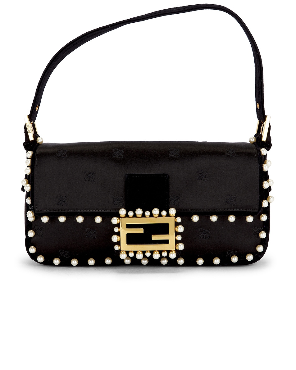 Image 1 of FWRD Renew Fendi Baguette Shoulder Bag in Blue in Black