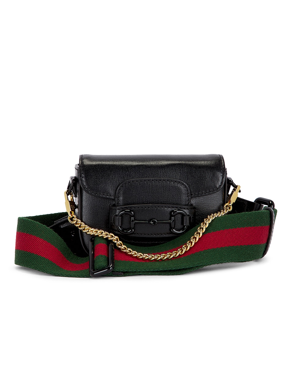 Image 1 of FWRD Renew Gucci Horsebit 1955 Shoulder Bag in Black