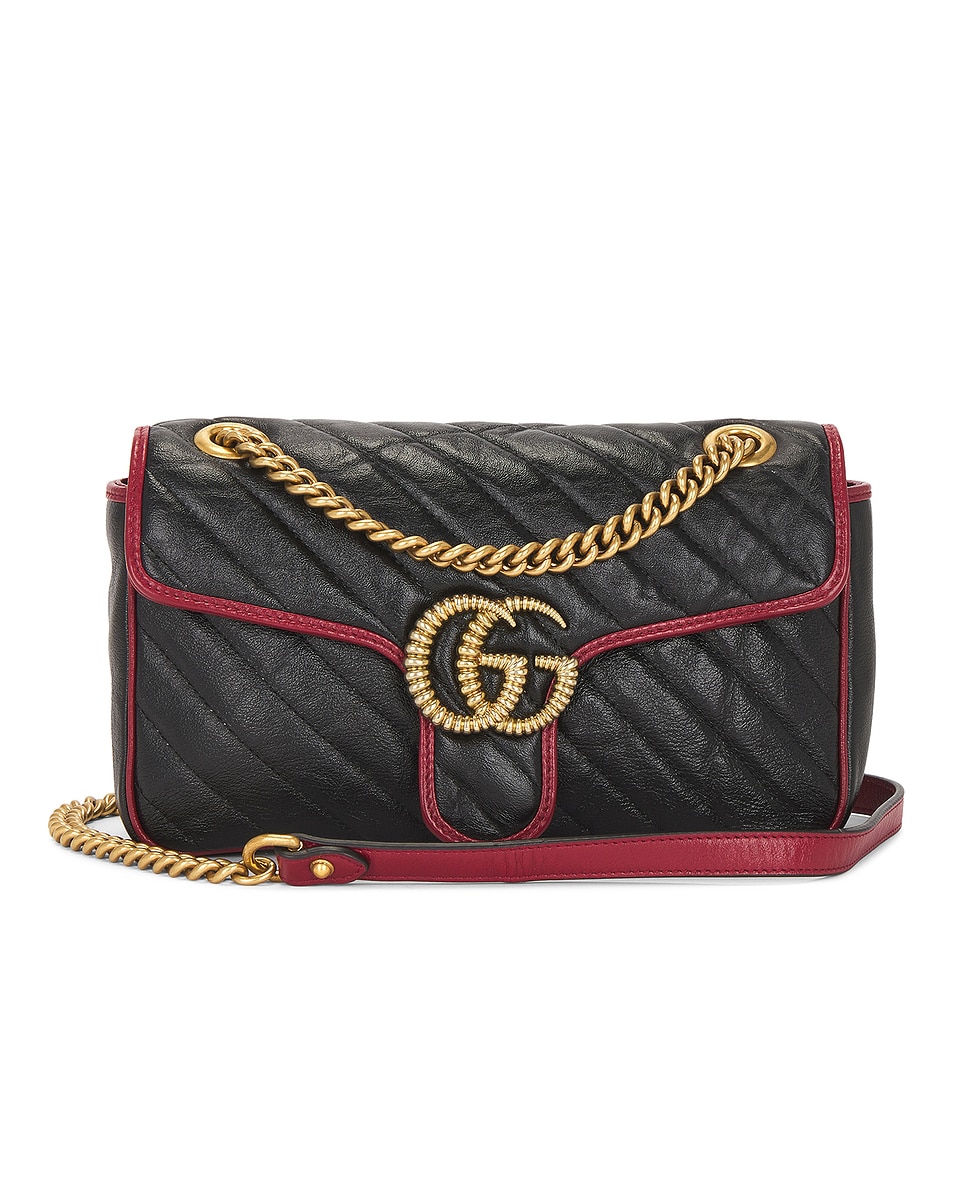 Image 1 of FWRD Renew Gucci GG Marmont Shoulder Bag in Black