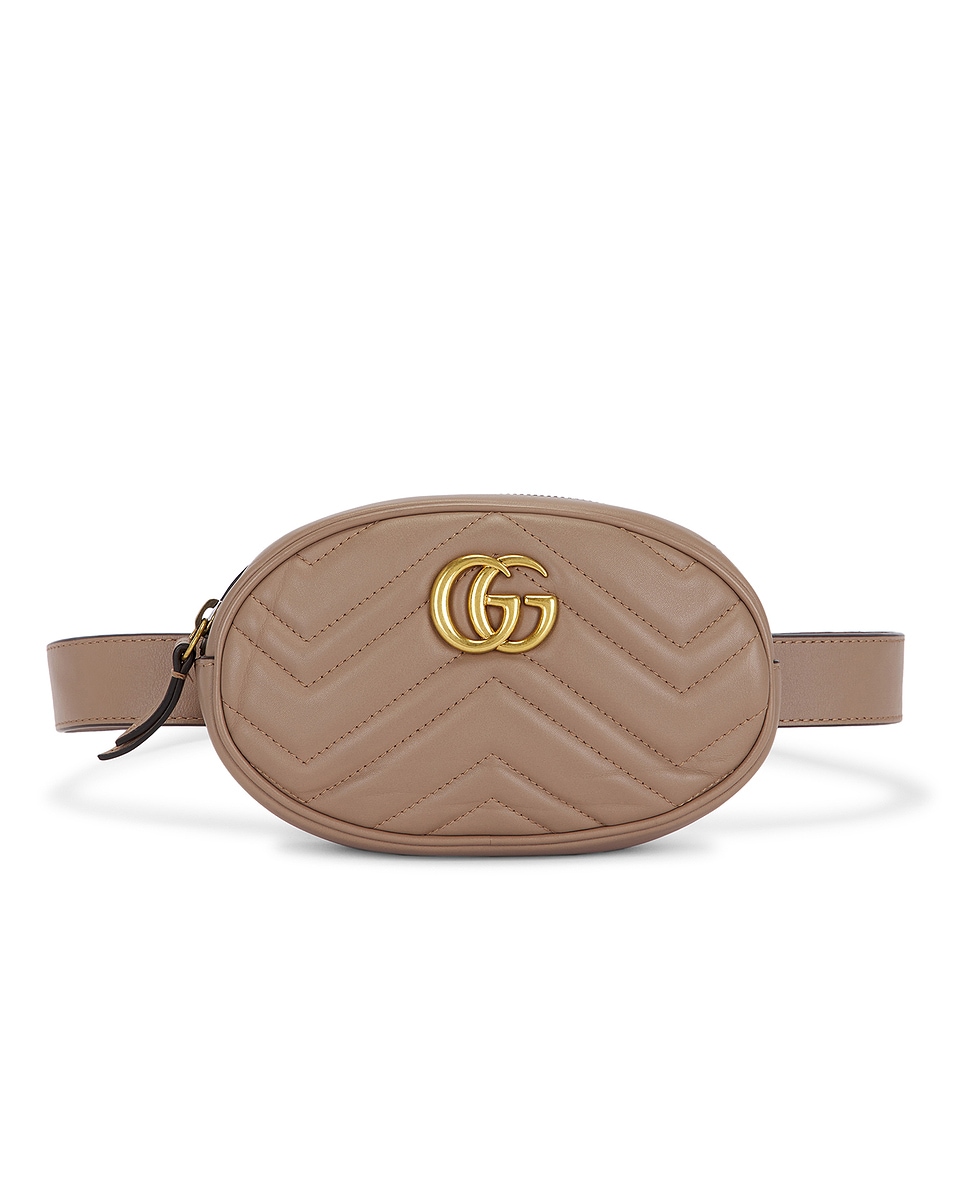 Image 1 of FWRD Renew Gucci GG Marmont Belt Bag in Beige