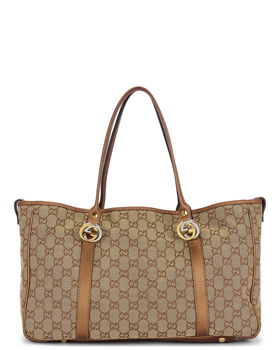 Image 1 of FWRD Renew Gucci Twins Tote Bag in Beige